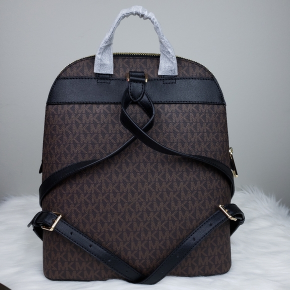 🌺NWT Michael Kors LG Emmy backpack brown black MK - Picture 5 of 8